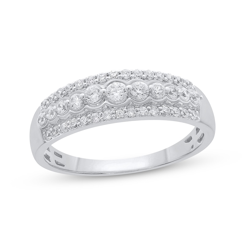 Diamond Anniversary Band 1/2 ct tw White Gold Plated
