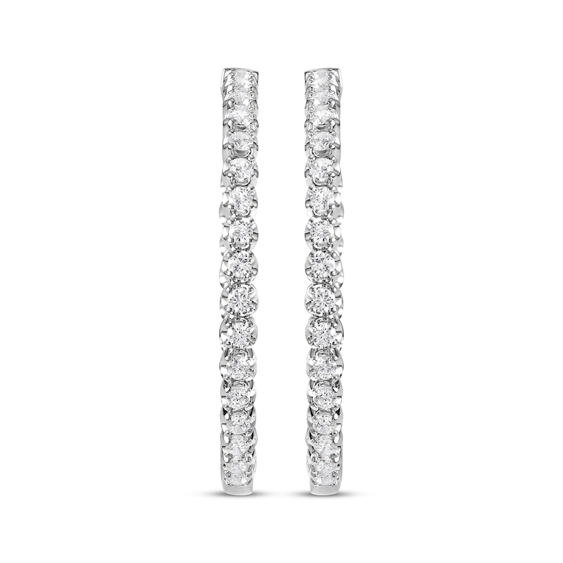 Lab-Created Diamonds by Inside-Out Hoop Earrings 4 ct tw White Gold Plated