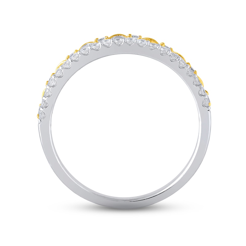Diamond Anniversary Ring 1/2 ct tw Round-cut Two-Tone Gold Plated