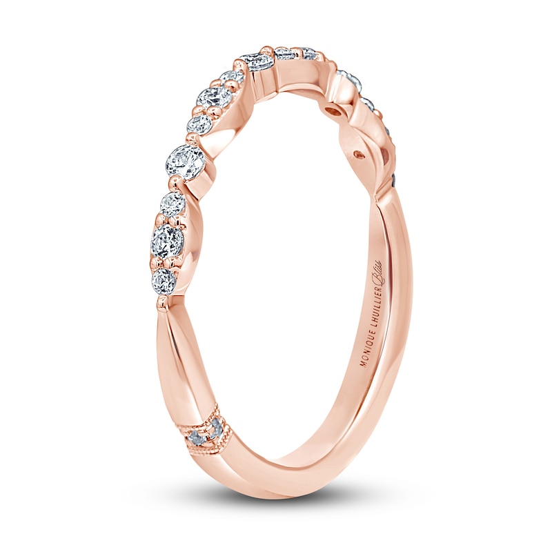 Monique Lhuillier Bliss Diamond Wedding Band 1/4 ct tw Round-cut Rose Gold Plated