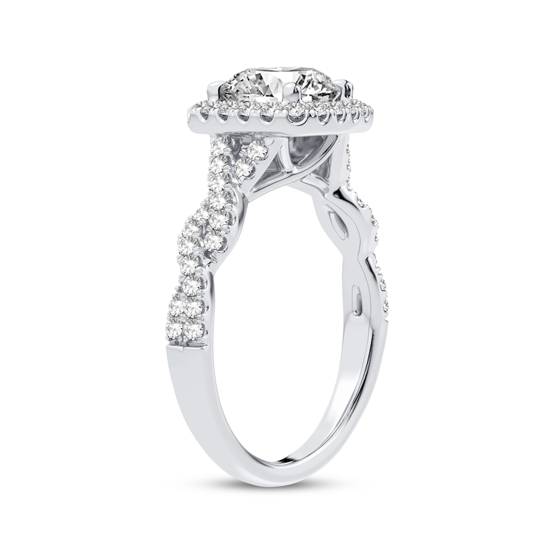 Lab-Created Diamonds by Round-Cut Engagement Ring 1-7/8 ct tw White Gold Plated