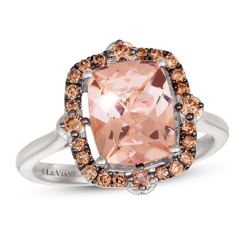 Le Vian Morganite Ring 1/3 ct tw Diamonds Vanilla Gold Plated