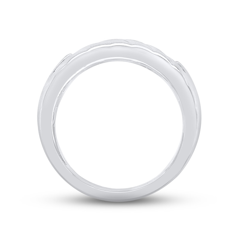 Men's Diamond Wedding Band 1/2 ct tw Round-cut White Gold Plated - Size 10