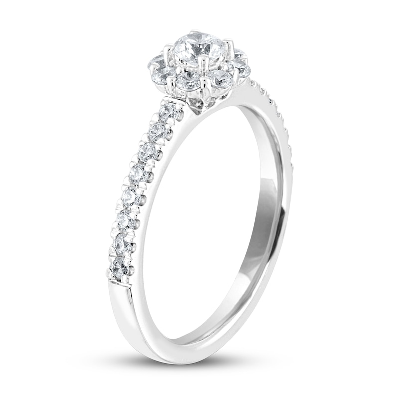THE LEO Diamond Engagement Ring 1/2 ct tw Round-cut White Gold Plated