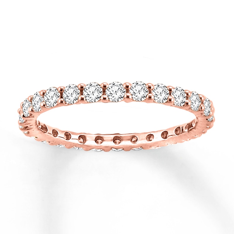 Diamond Eternity Ring 1 ct tw Round-cut Rose Gold Plated