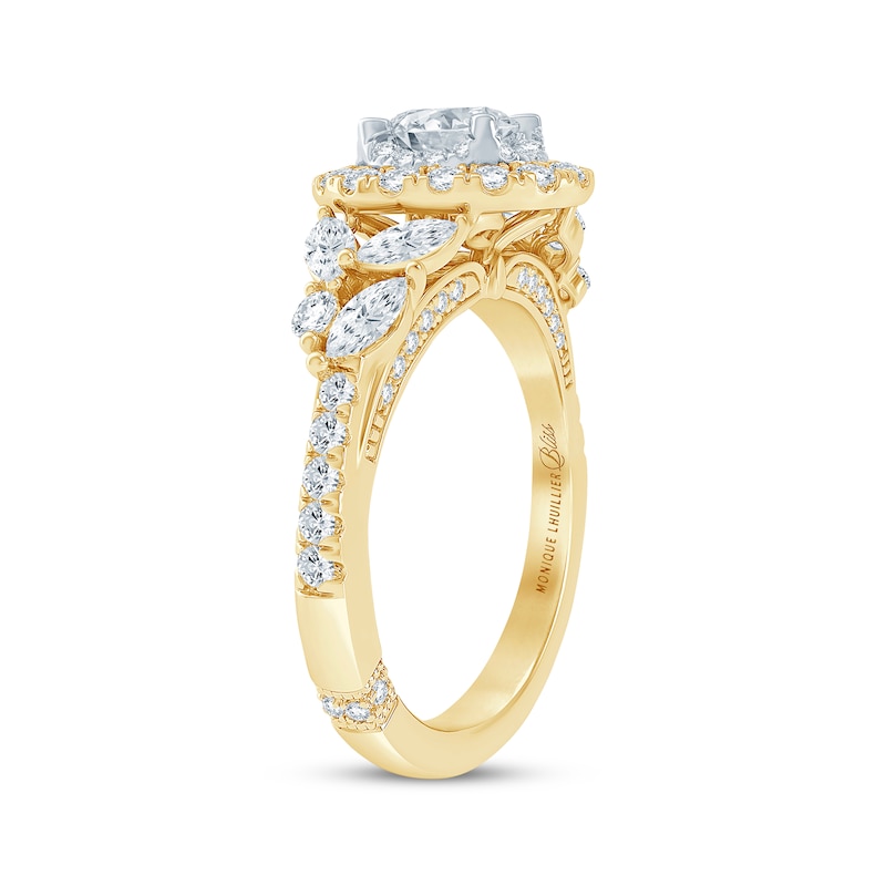Monique Lhuillier Bliss Oval-Cut Diamond Engagement Ring 1-1/4 ct tw Two-Tone Gold Plated