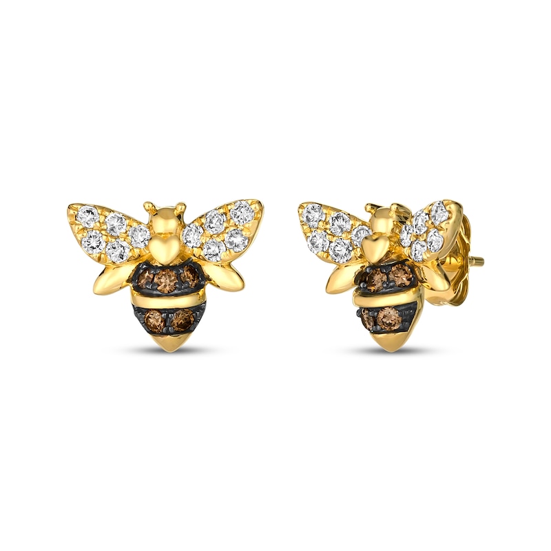 Le Vian Diamond Bee Earrings 3/8 ct tw Honey Gold Plated