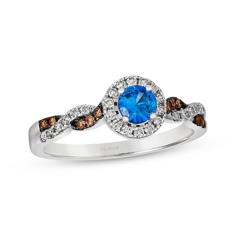 Le Vian Chocolate Twist Sapphire Ring 1/4 ct tw Diamonds Vanilla Gold Plated