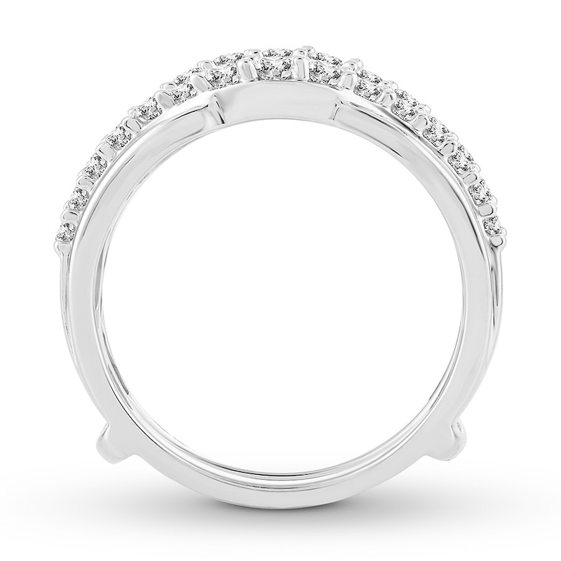 Diamond Enhancer Ring 3/4 ct tw Round-cut White Gold Plated