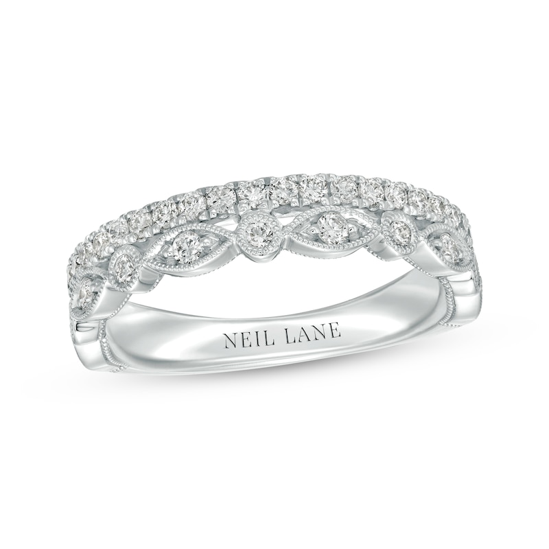 Neil Lane Diamond Anniversary Ring 1/2 ct tw Round-cut White Gold Plated