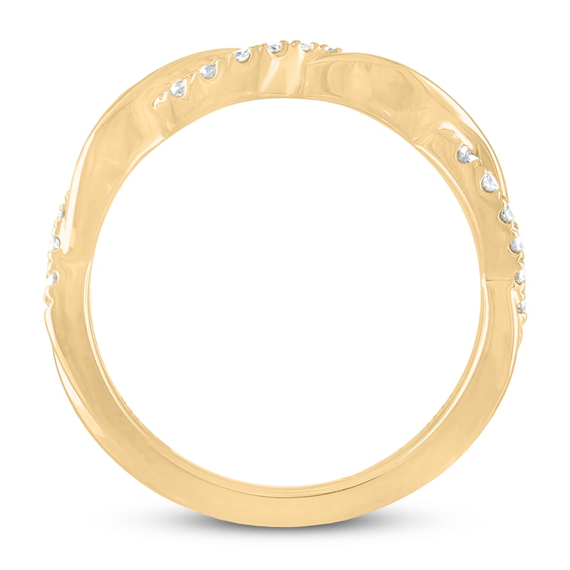 THE LEO Diamond Wedding Band 1/5 ct tw Round-cut Yellow Gold Plated