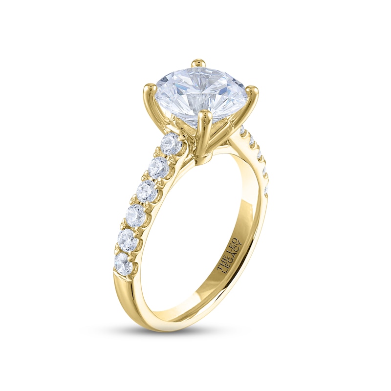 THE LEO Legacy Lab-Created Diamond Engagement Ring 3-1/2 ct tw Yellow Gold Plated
