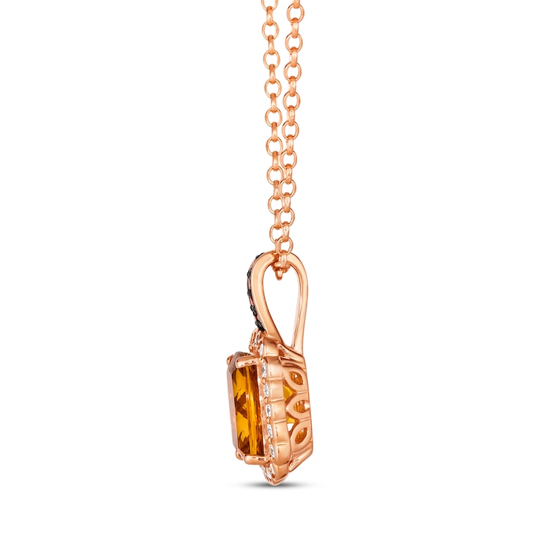 Le Vian Chocolatier Citrine Necklace 1/4 ct tw Diamonds Strawberry Gold Plated 19"