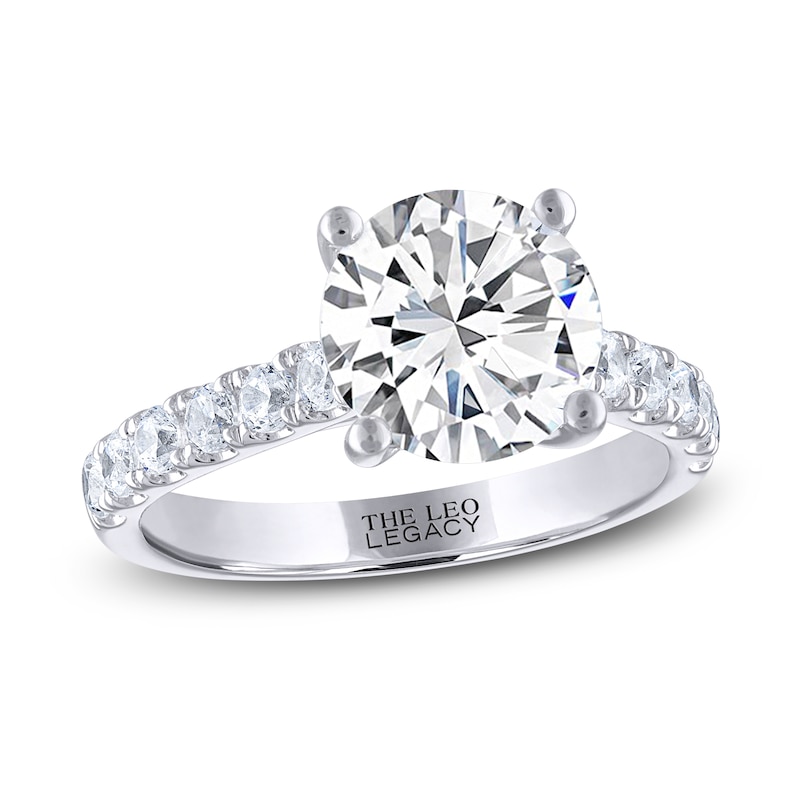 THE LEO Legacy Lab-Created Diamond Engagement Ring 3-1/2 ct tw White Gold Plated