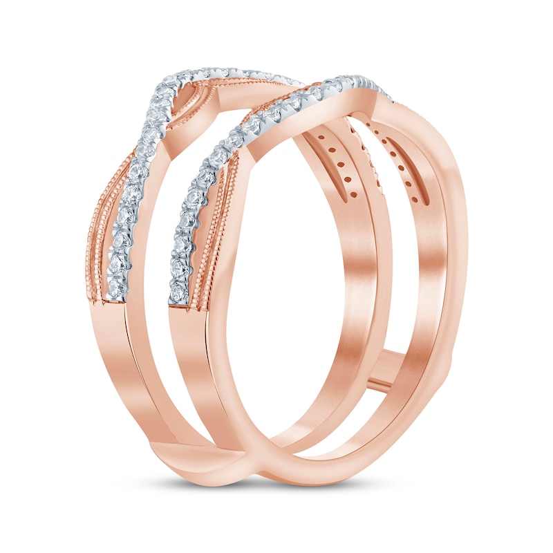 Diamond Enhancer Ring 1/4 ct tw Rose Gold Plated