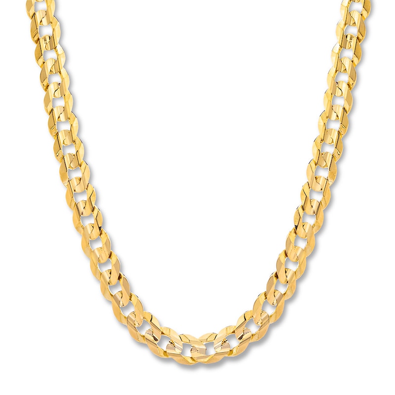 Miami Cuban Curb Necklace Yellow Gold Plated 24"