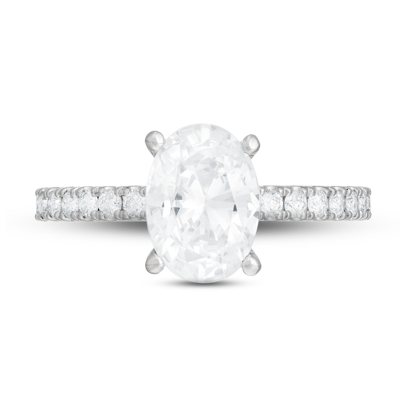 Neil Lane Oval Diamond Engagement Ring 2-3/8 ct tw White Gold Plated