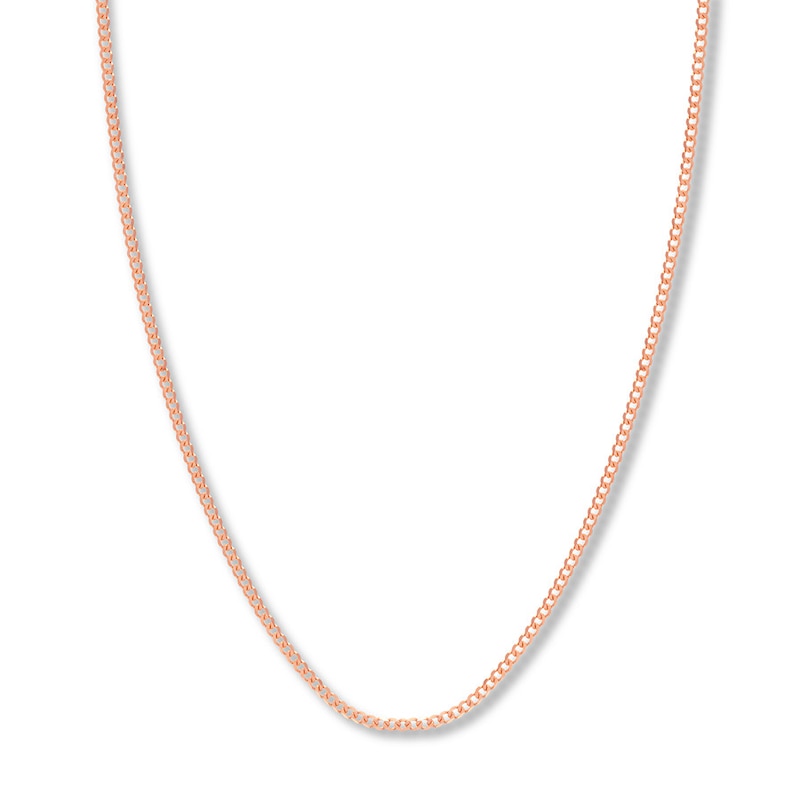 18 Solid Curb Chain Necklace Rose Gold Plated Appx. 2.7mm