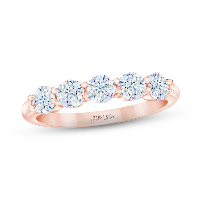 THE LEO First Light Diamond Anniversary Ring 1 ct tw Round-cut Rose Gold Plated