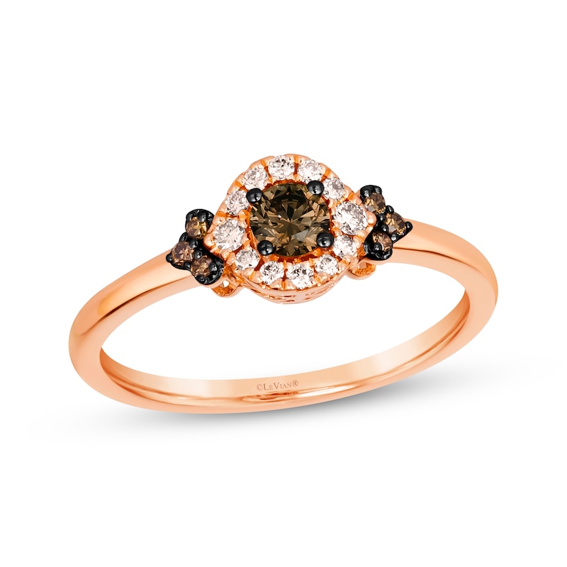 Le Vian Diamond Ring 1/3 ct tw Strawberry Gold Plated