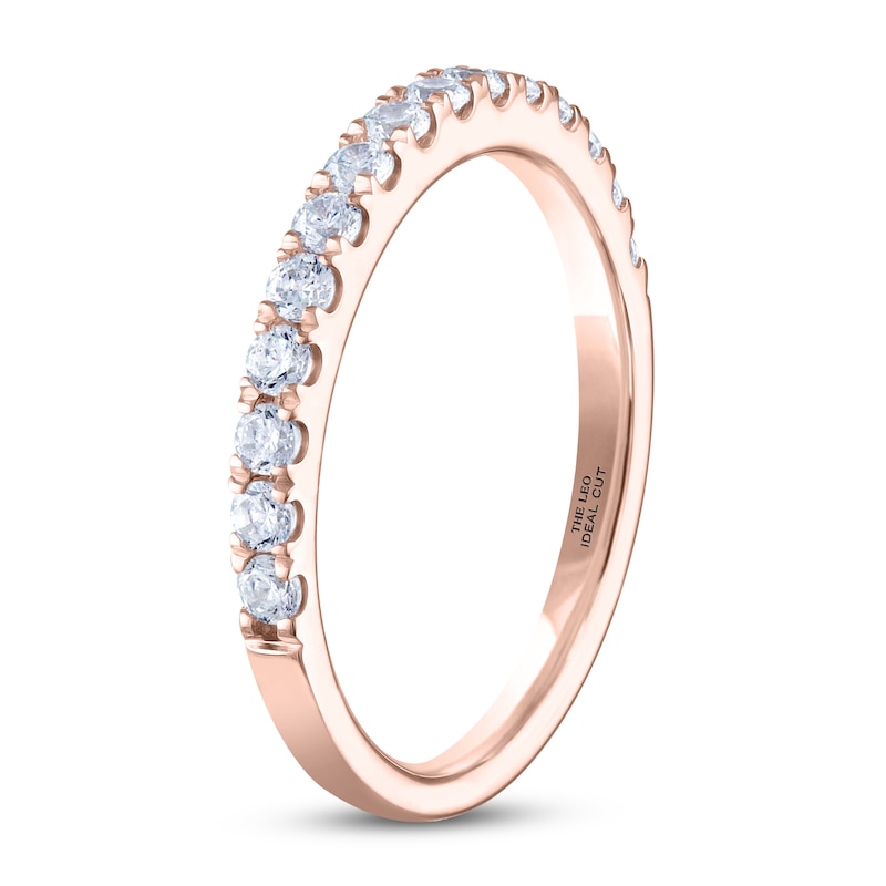 THE LEO Ideal Cut Diamond Anniversary Ring 1/2 ct tw Rose Gold Plated