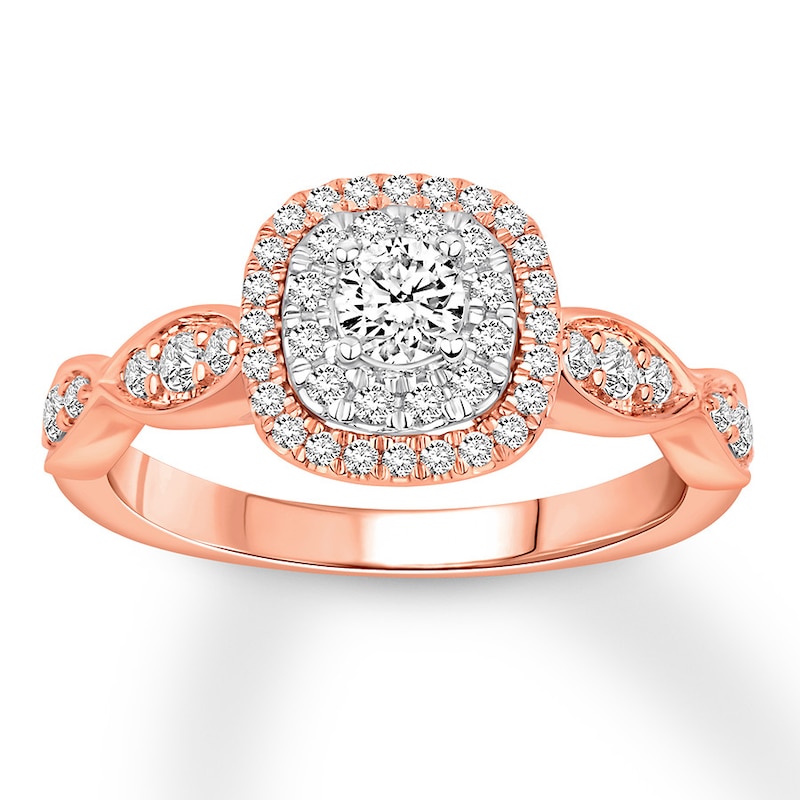 Diamond Engagement Ring 1/2 ct tw Round-cut Two-Tone Gold Plated