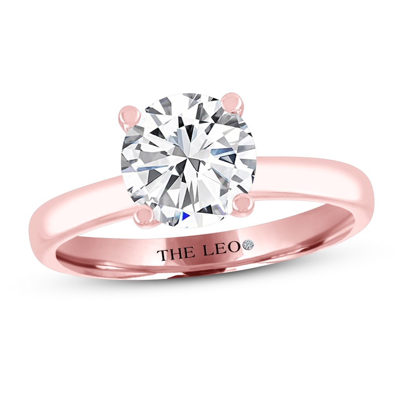 THE LEO Artisan Diamond Solitaire Engagement Ring 2 ct tw Round-cut Rose Gold Plated