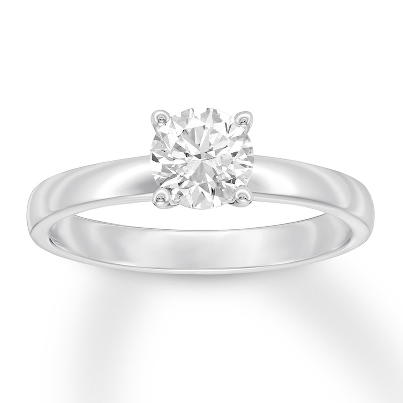Certified Diamond Solitaire 3/4 Carat Round-cut White Gold Plated
