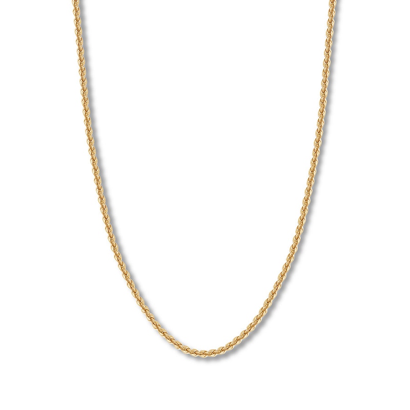 Hollow Rope Chain Yellow Gold Plated 20"