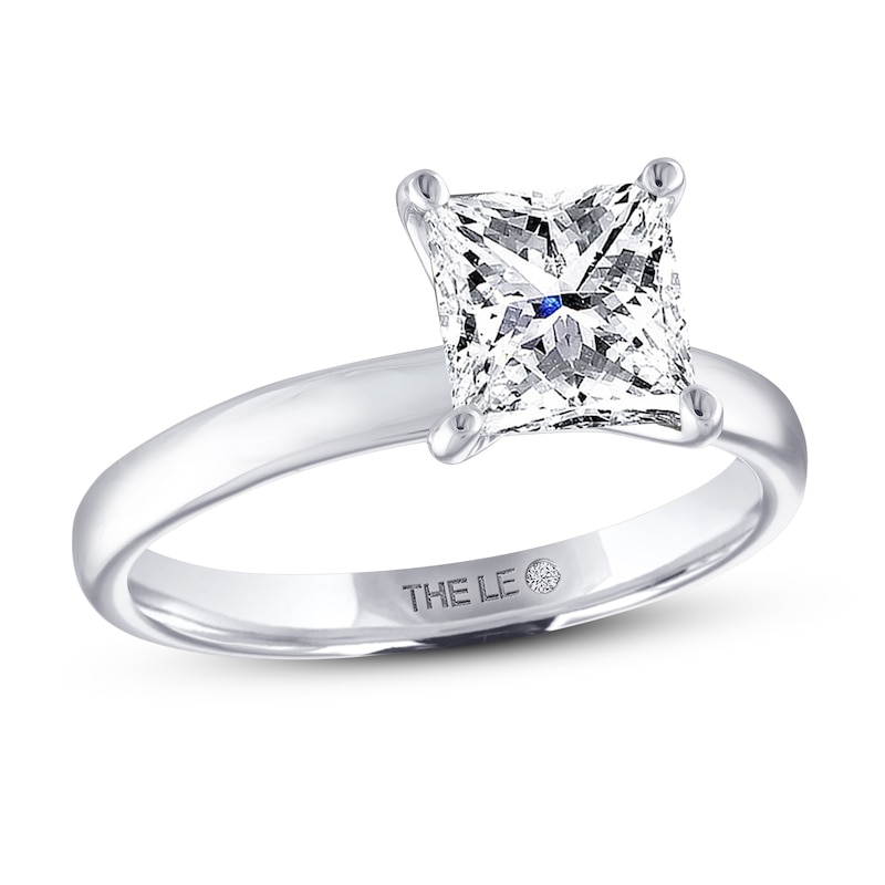 THE LEO Artisan Diamond Solitaire Engagement Ring 2 ct tw Princess-cut White Gold Plated