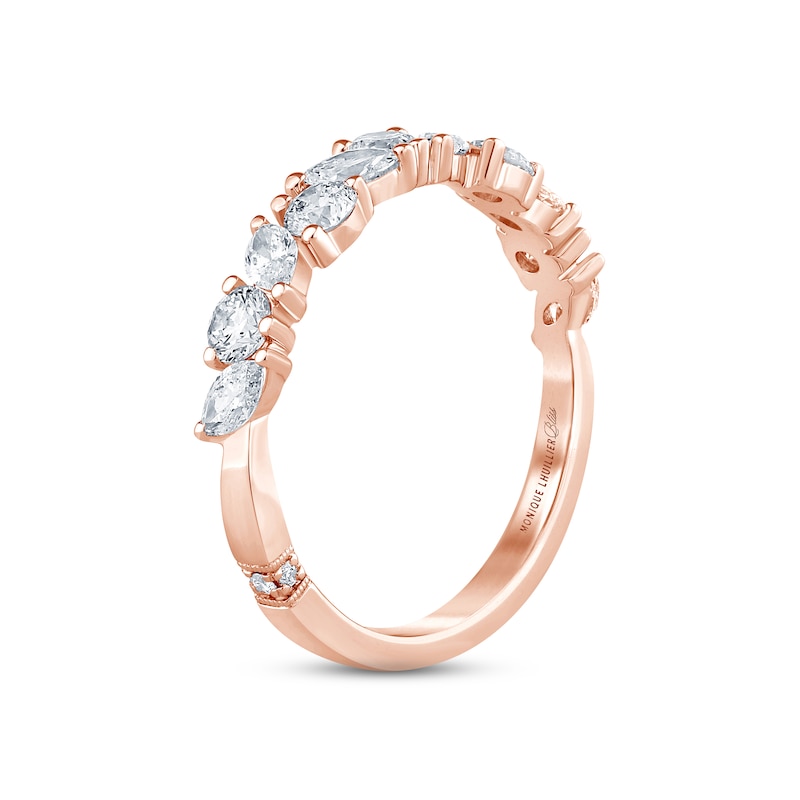 Monique Lhuillier Bliss Diamond Anniversary Band 1 ct tw Marquise & Round-cut Rose Gold Plated