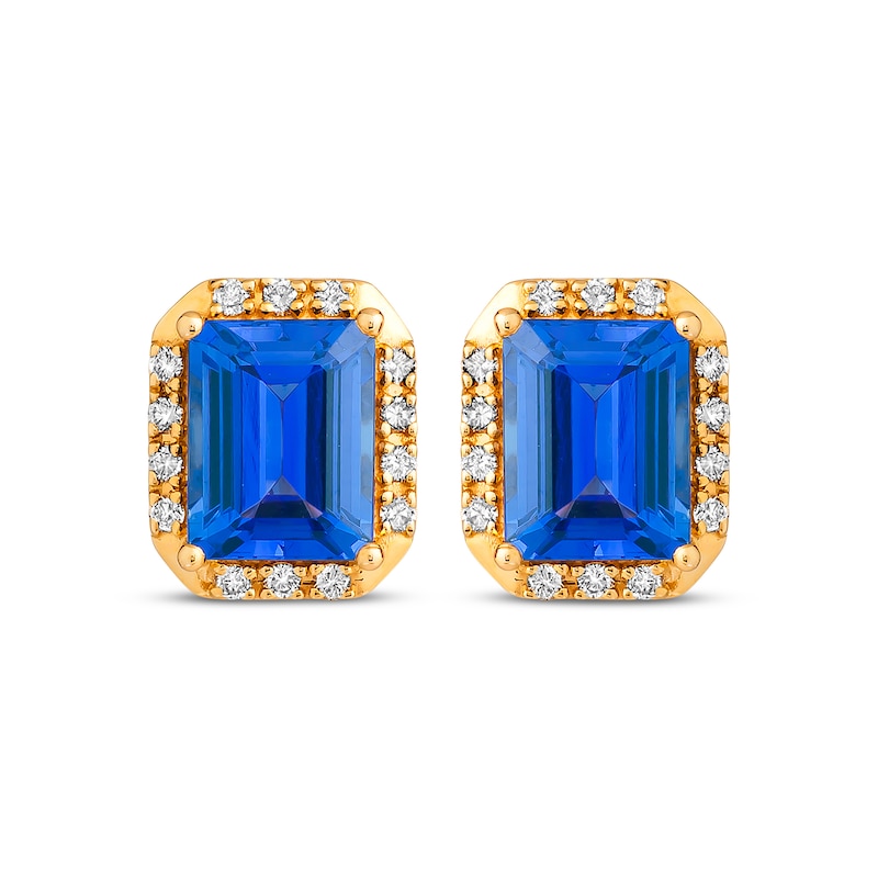 Le Vian Tanzanite Earrings 1/3 ct tw Diamonds Honey Gold Plated