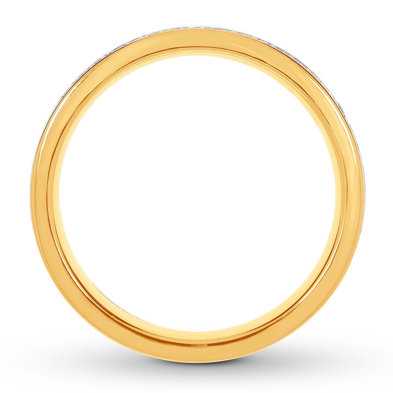 Men's Diamond Spinning Wedding Band 1 ct tw Round-cut Two-Tone Gold Plated - Size 10