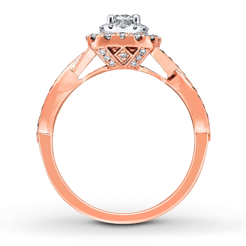 Neil Lane Round Diamond Engagement Ring 7/8 ct tw Two-Tone Gold Plated