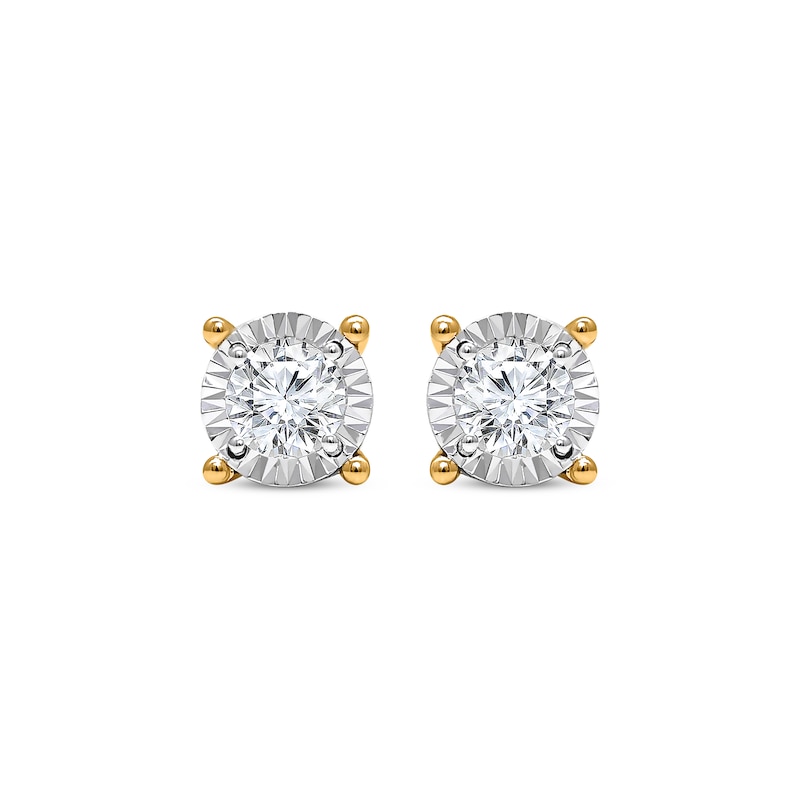 Diamond Solitaire Earrings 1 ct tw Yellow Gold Plated