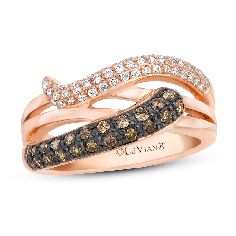 Le Vian Chocolatier Diamond Ring 5/8 ct tw Strawberry Gold Plated - Size 7