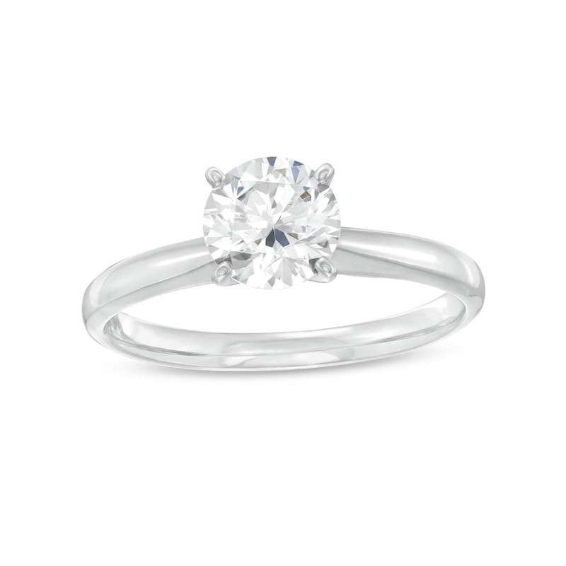 Diamond Solitaire Ring 1 Carat Round-cut White Gold Plated