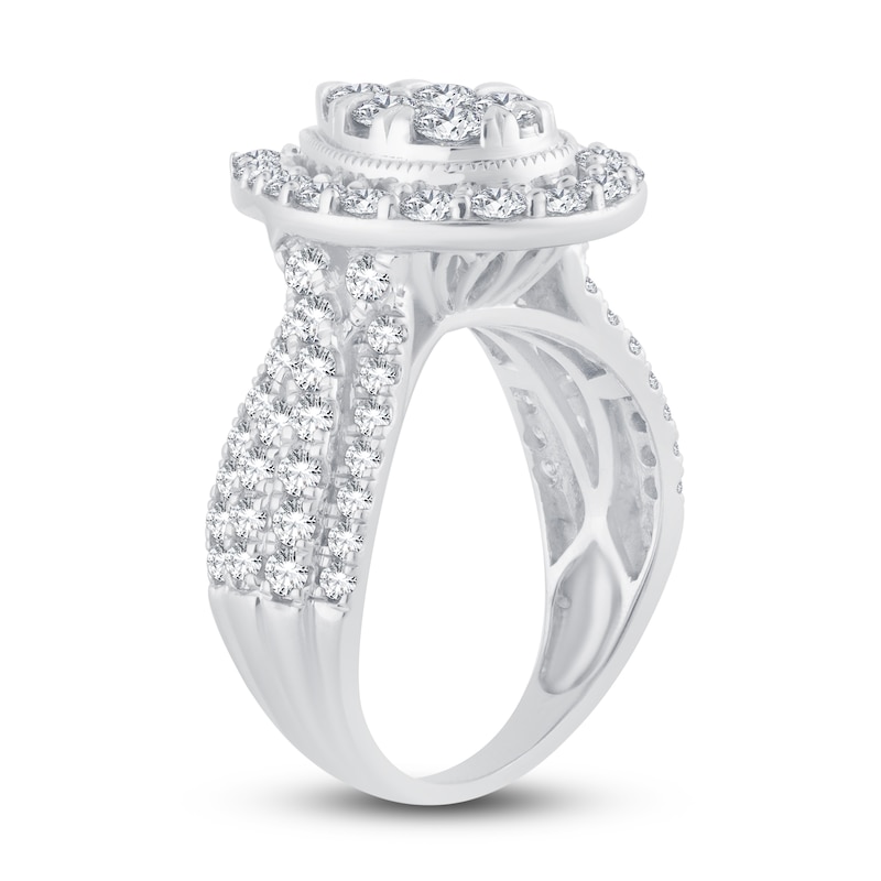 Diamond Engagement Ring 2 ct tw Round-Cut White Gold Plated