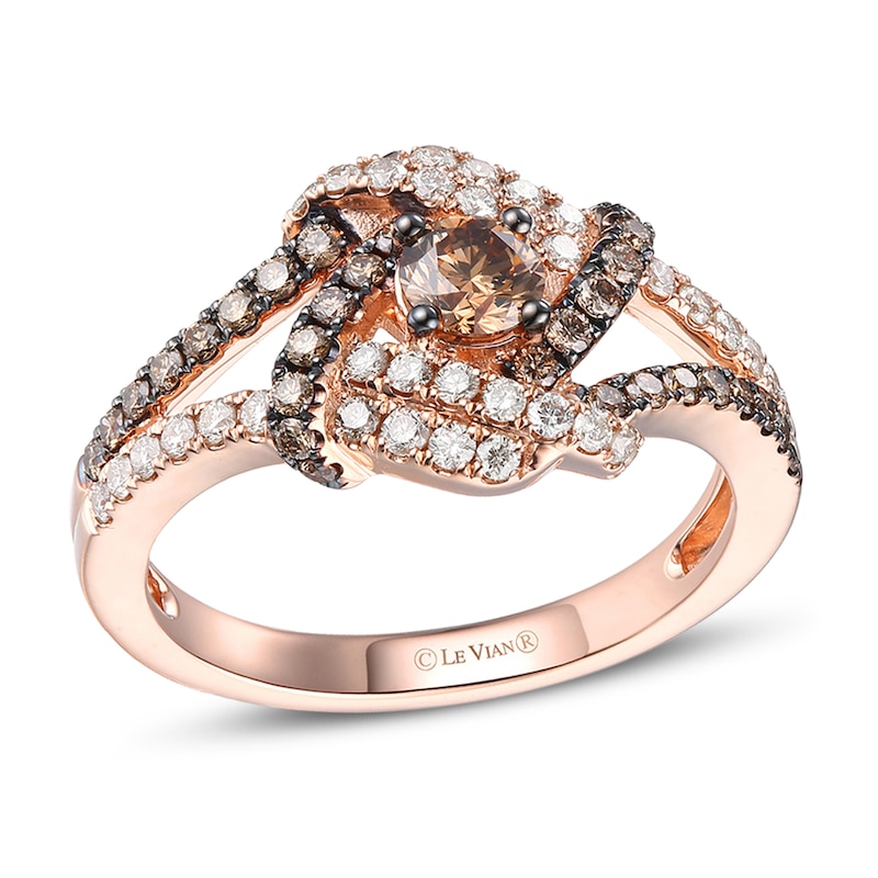 Le Vian Diamond Ring 7/8 ct tw Strawberry Gold Plated