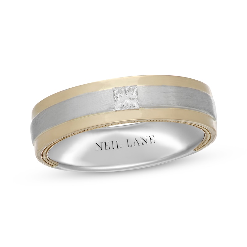Neil Lane Men's Diamond Wedding Band 1/6 ct tw Square-cut Two-Tone Gold Plated