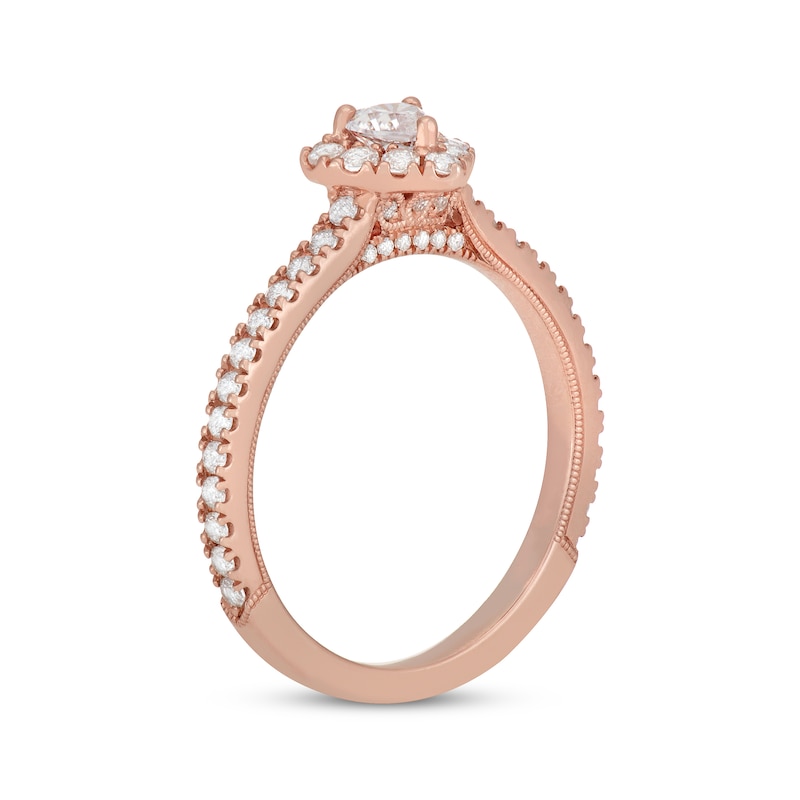 Neil Lane Heart-Shaped Diamond Engagement Ring 5/8 ct tw Rose Gold Plated