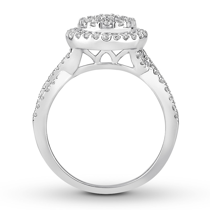 Diamond Engagement Ring 1/2 Carat tw White Gold Plated