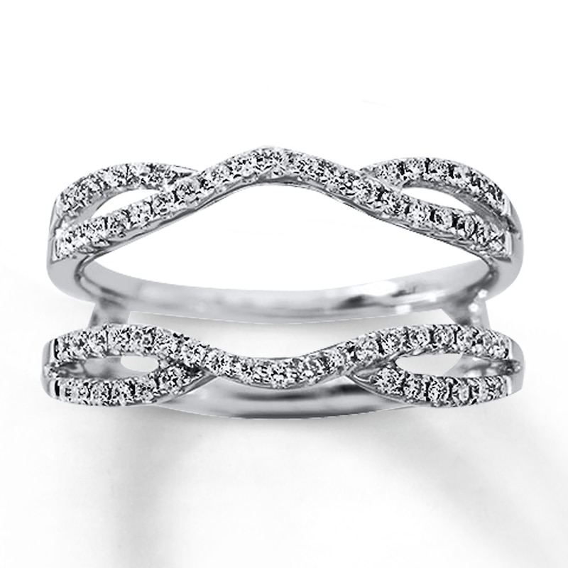 Diamond Enhancer Ring 1/3 ct tw White Gold Plated