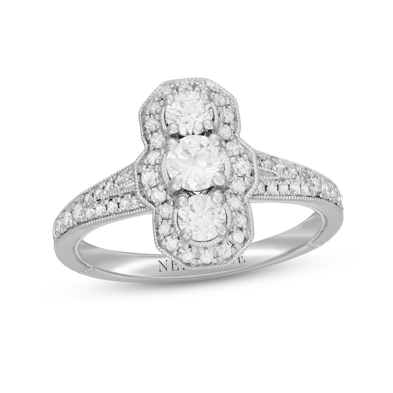 Neil Lane Round-cut Diamond Engagement Ring 7/8 ct tw White Gold Plated