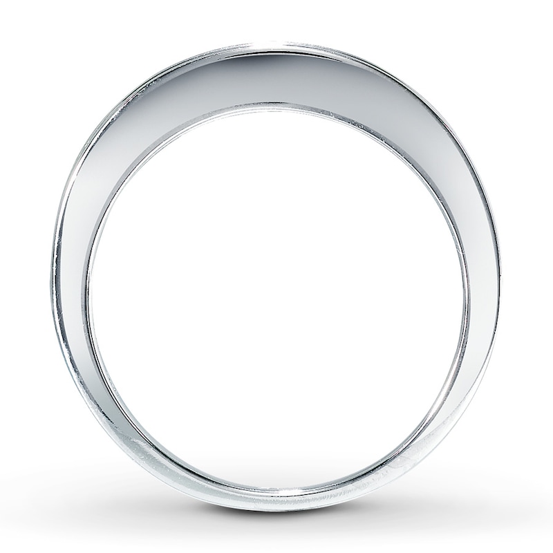 Wedding Band 3/8 ct tw Princess-cut Diamonds White Gold Plated