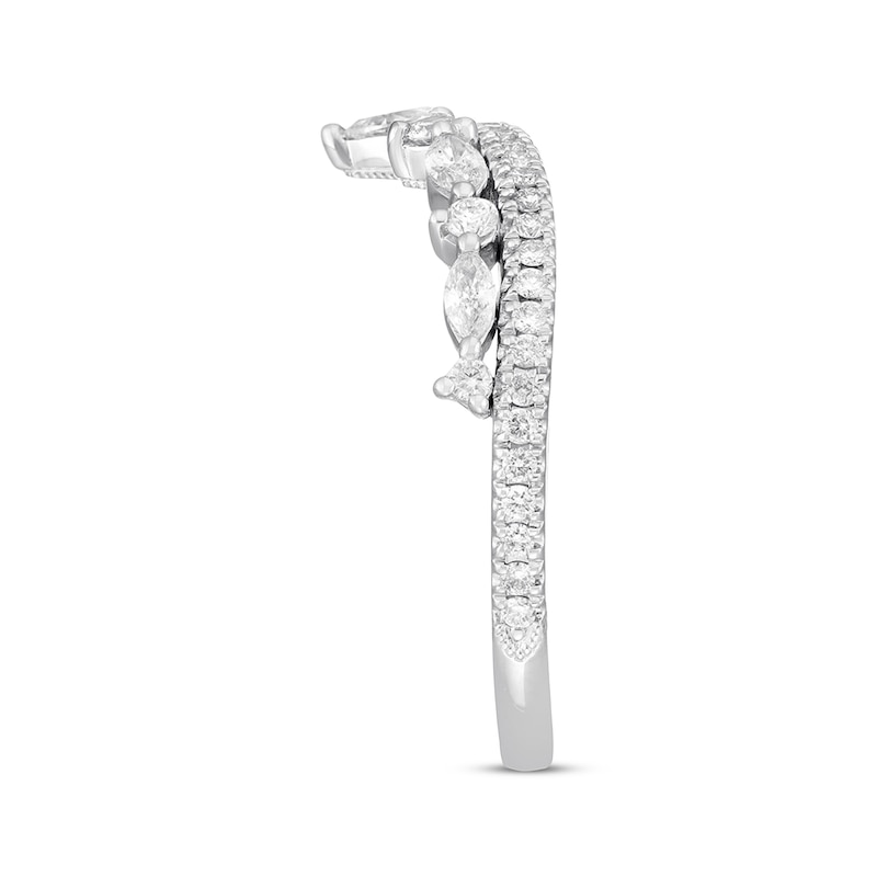 Neil Lane Diamond Anniversary Band 1/2 ct tw Marquise, Pear & Round-cut White Gold Plated