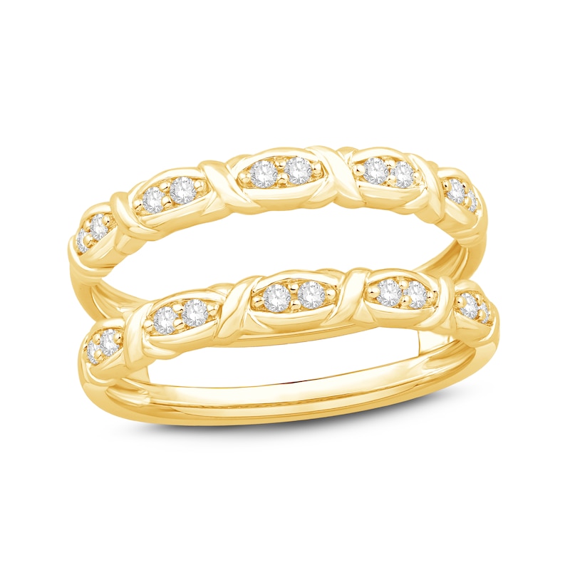 Diamond Enhancer Ring 1/5 ct tw Round-cut Yellow Gold Plated