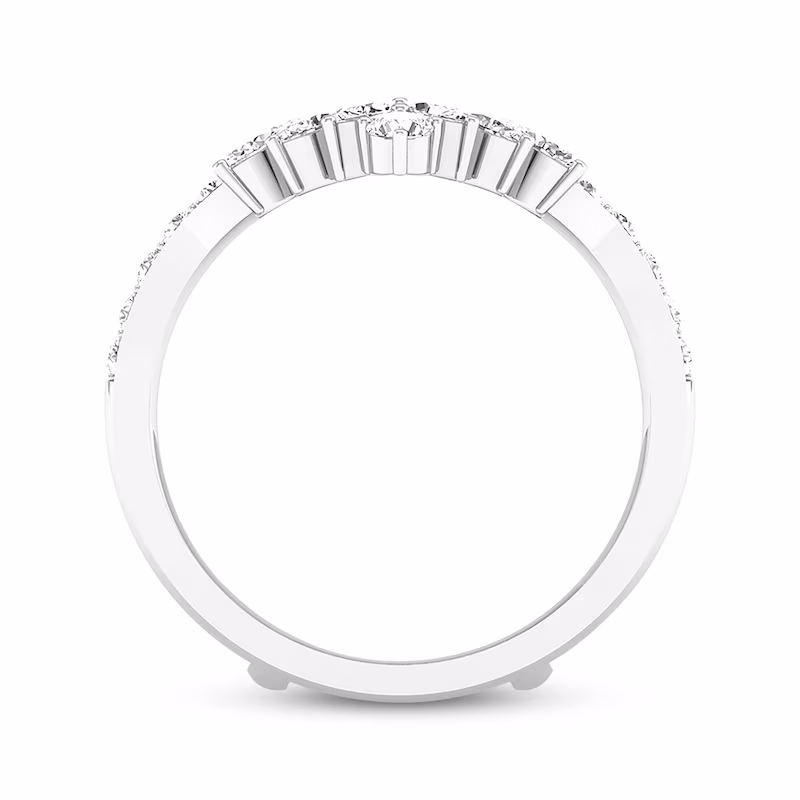 Now + Forever Diamond Enhancer Ring 3/4 ct tw Marquise/Round 14K White Gold