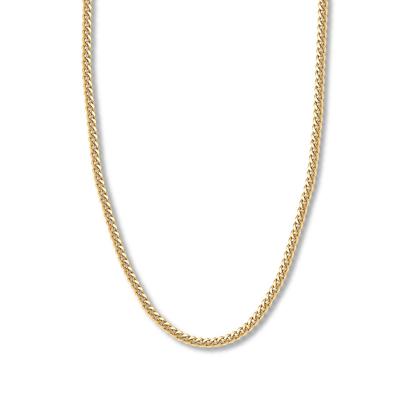 20" Solid Cuban Chain Necklace Yellow Gold Plated Appx. 5mm