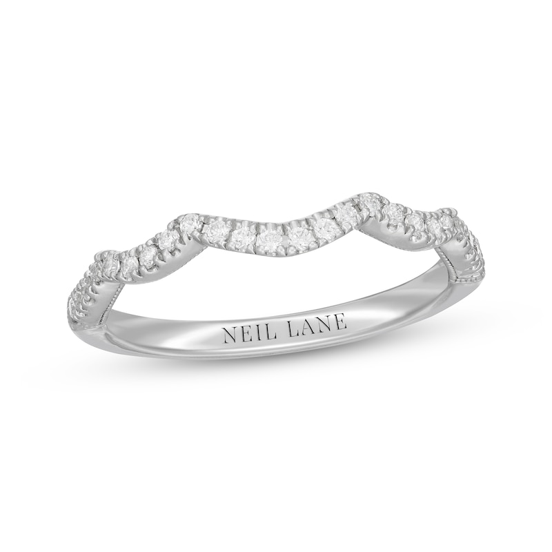 Neil Lane Round Diamond Wedding Band 1/5 ct tw White Gold Plated